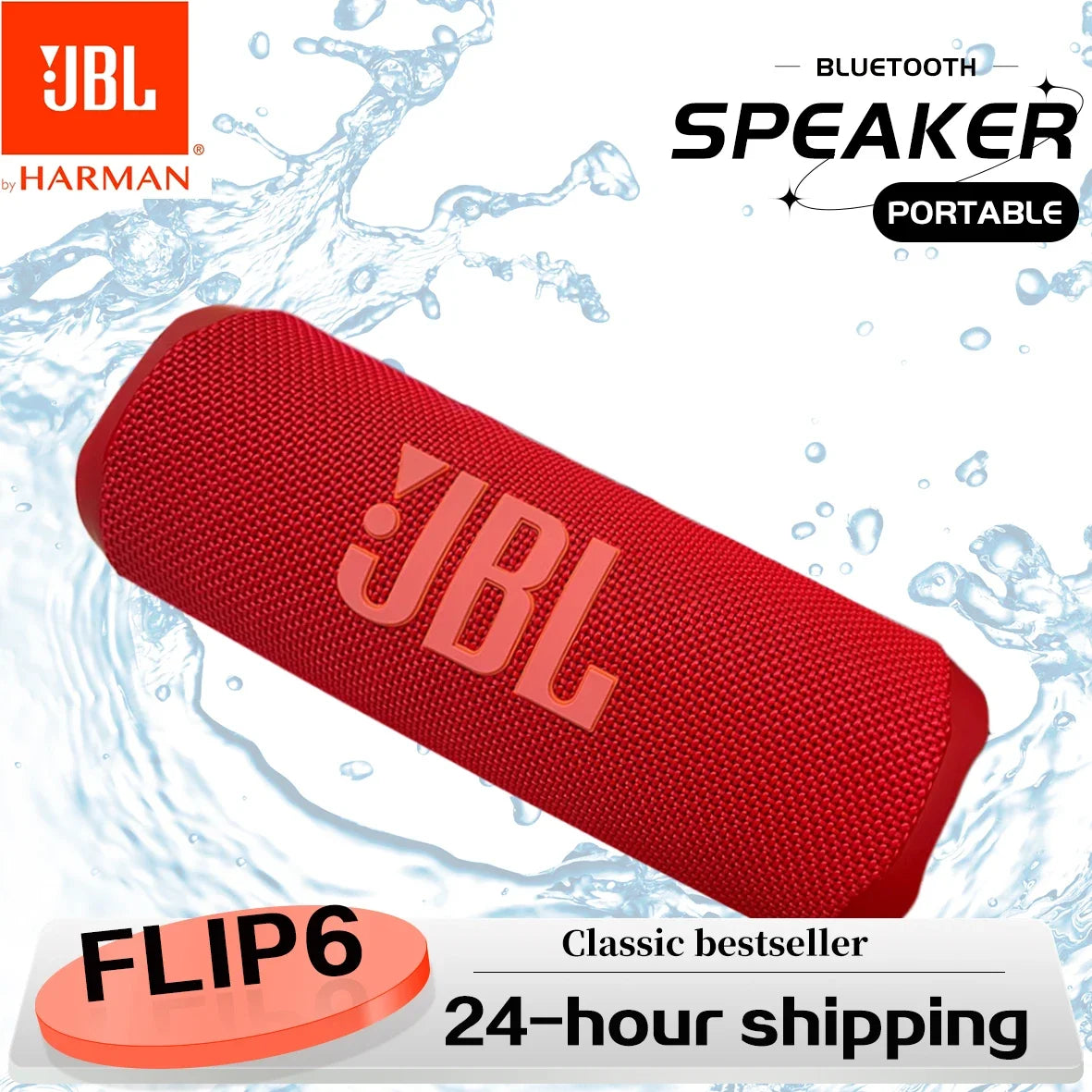 JBL Flip 6 Portable Bluetooth Speaker – Waterproof Wireless Speaker with Powerful Sound & Independent Tweeter