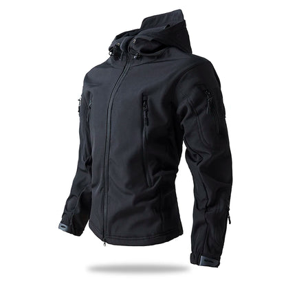 Lurker Men’s Soft Shell Tactical Jacket – Waterproof Fleece-Lined Hooded Coat, Camouflage Outdoor Outerwear for Autumn & Hunting