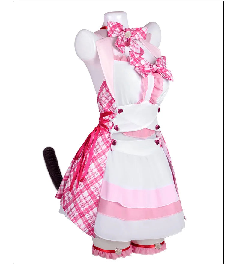 Chocola Catgirl Maid Cosplay Costume – Idol Halloween Dress (Anime Theatrical Outfit)