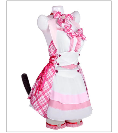 Chocola Catgirl Maid Cosplay Costume – Idol Halloween Dress (Anime Theatrical Outfit)