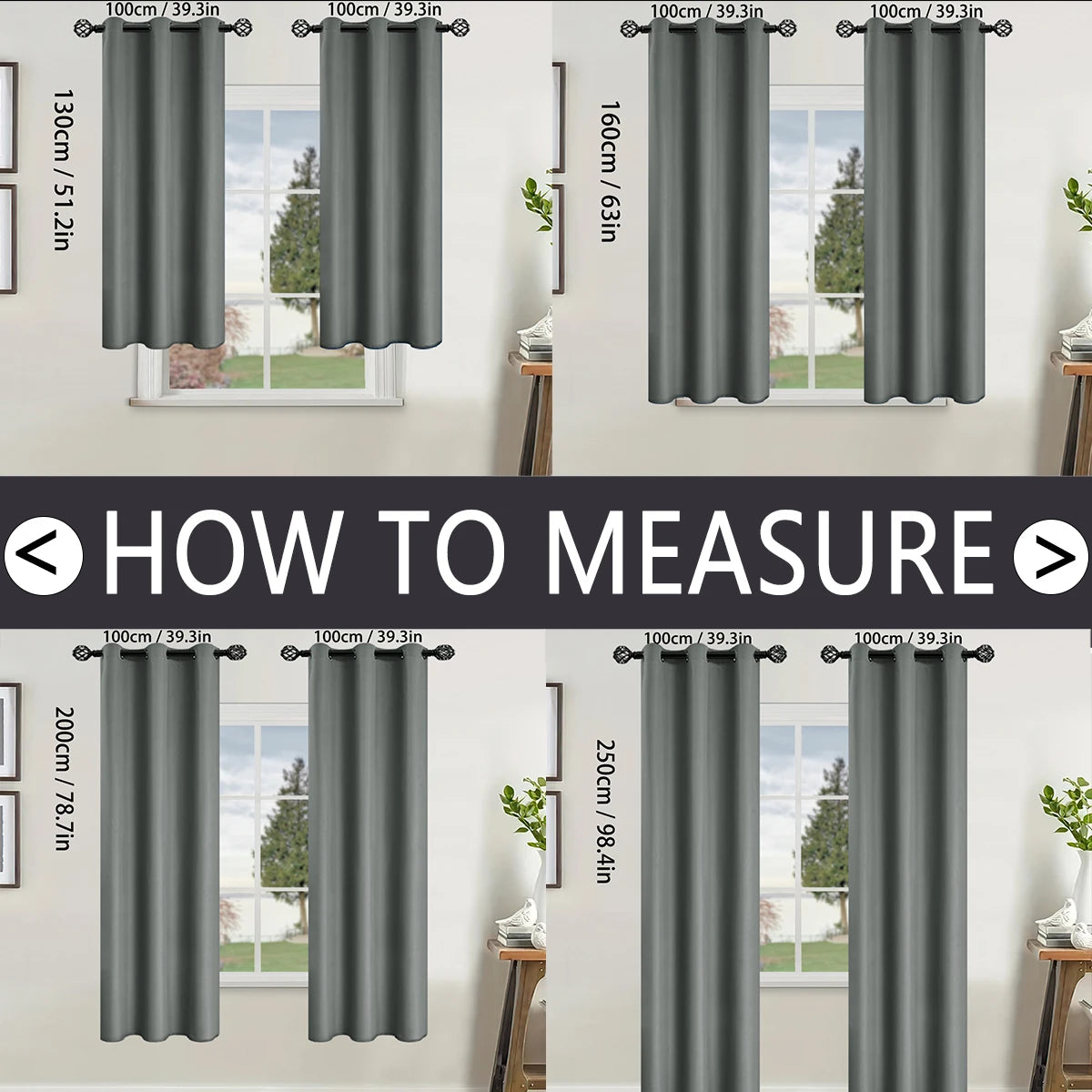 Paquete de 2 cortinas 100% opacas – Paneles de ventana térmicos con forro opaco