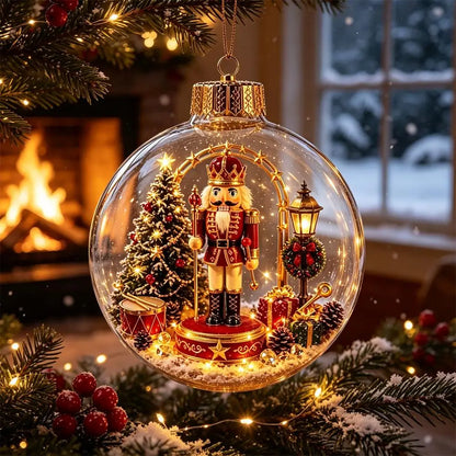 2026 Luminous Christmas Story Crystal Ball – Santa Claus, Snowman & Elk DIY Decoration with Gold Powder for Xmas Home & Party Decor
