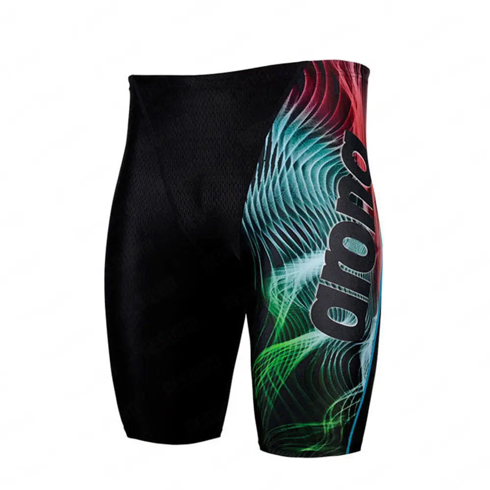 Men's Swim Jammers – Quick-Dry Elastic Swimming Trunks for Beach, Surfing, Diving & Athletic Training