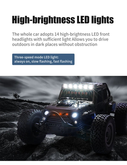 ZWN 1:16 4WD RC Monster Truck 50KM/H y 70KM/H Coche de Derrape de Alta Velocidad con Luces LED y Control Remoto 2.4GHz