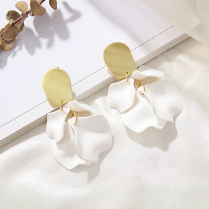 Multicolor Flower Earrings for Women – Delicate Petal Tassel Stud Earrings, Elegant Floral Jewelry for Everyday & Party Wear