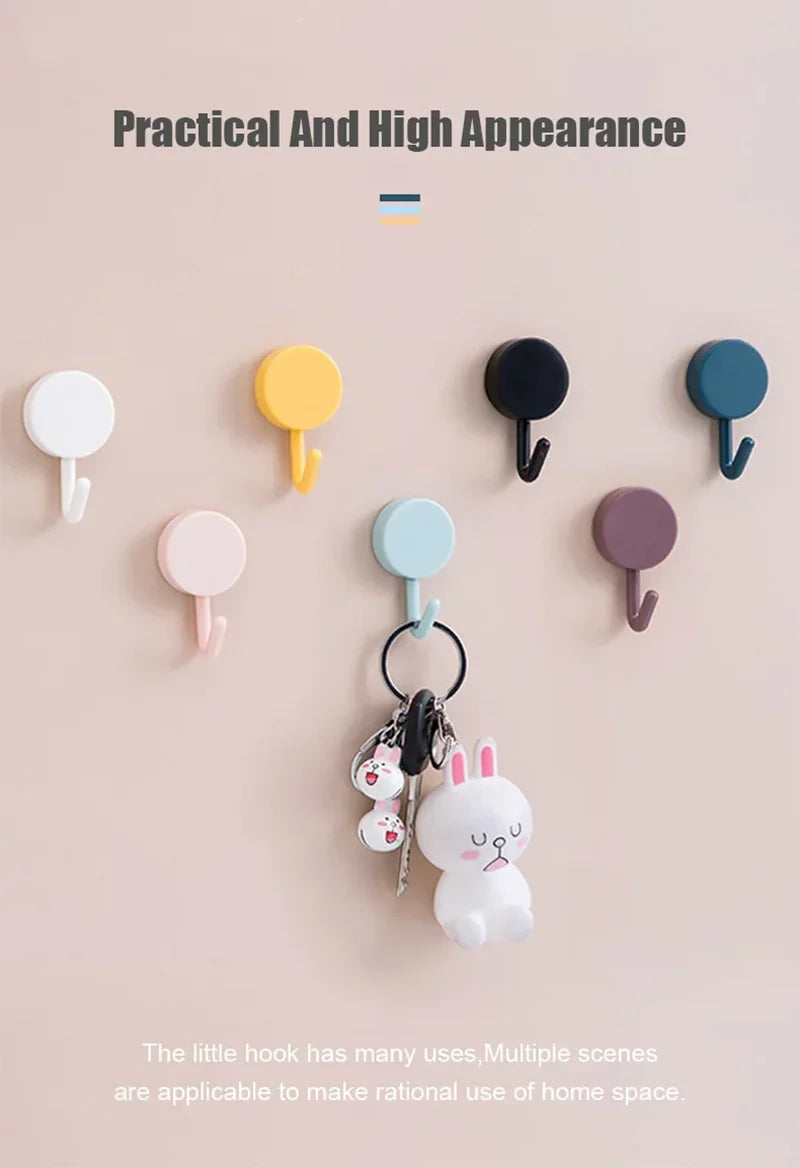 Ganchos de pared autoadhesivos de 5/10 piezas – Ganchos fuertes sin taladro para baño, cocina, puerta, almacenamiento de ropa y toallas