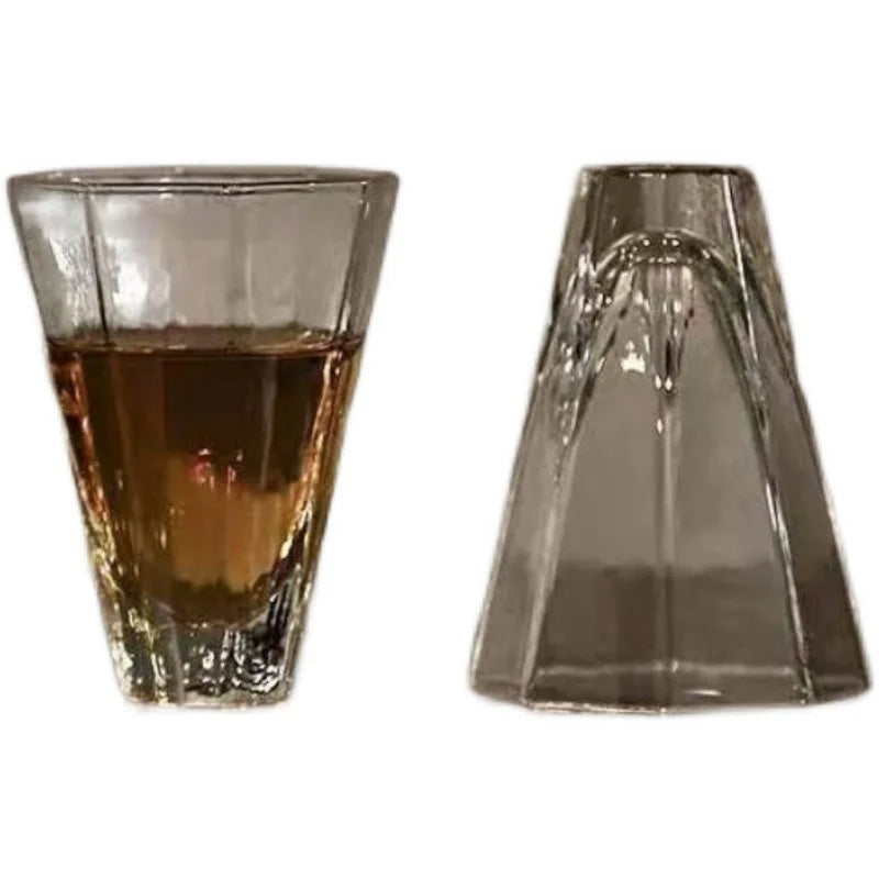 Japanese Style 50ml Glass Tea Cup, Handmade Sake Cup, Transparent Whiskey Tasting Glass, Mini Liquor Drinking Cup, Elegant Bar Drinkware