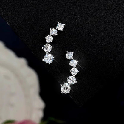 Pendientes de moissanita con diamantes color D auténticos, de plata de ley 925, certificados GRA, aretes de sonrisa, joyería para mujer