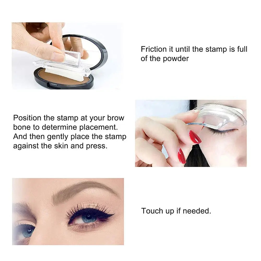 Kit de sello de cejas – Paleta de polvo y herramienta de maquillaje con tinte de cejas para cejas de forma perfecta
