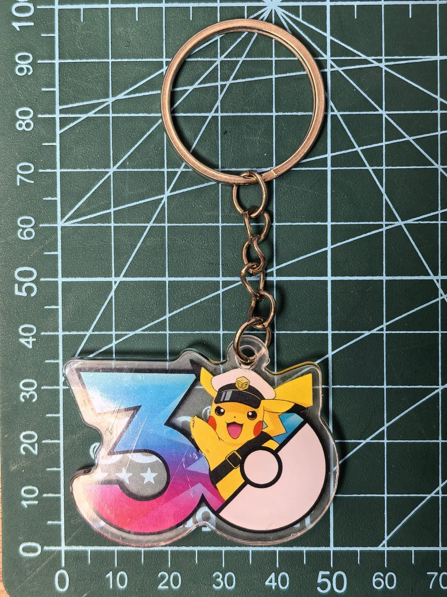 Pokémon 30th Anniversary Acrylic Keychain – Captain Pikachu, Eevee & Eeveelutions (50 Styles)