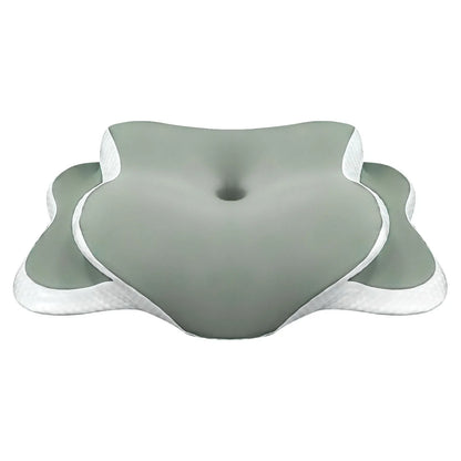 Almohada cervical de espuma viscoelástica – Almohada ergonómica ortopédica para soporte del cuello, almohada contorneada para dormir de lado, boca arriba y boca abajo, cojín de cama para comodidad del cuello y alivio del dolor