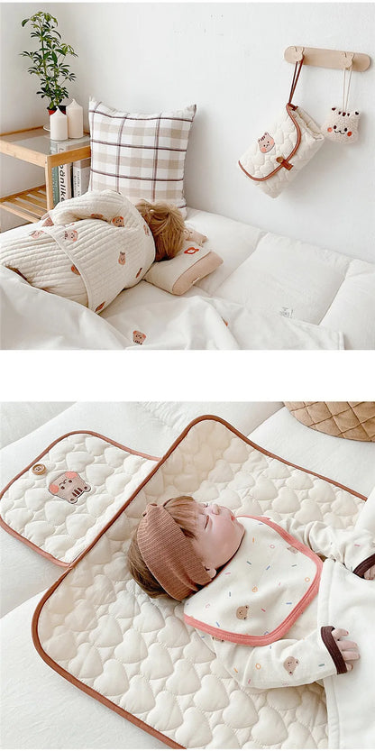 Matelas à Langer Pliable Imperméable – Tapis à Langer de Voyage Portable pour Nouveau-nés avec Design Respirant et Anti-fuites
