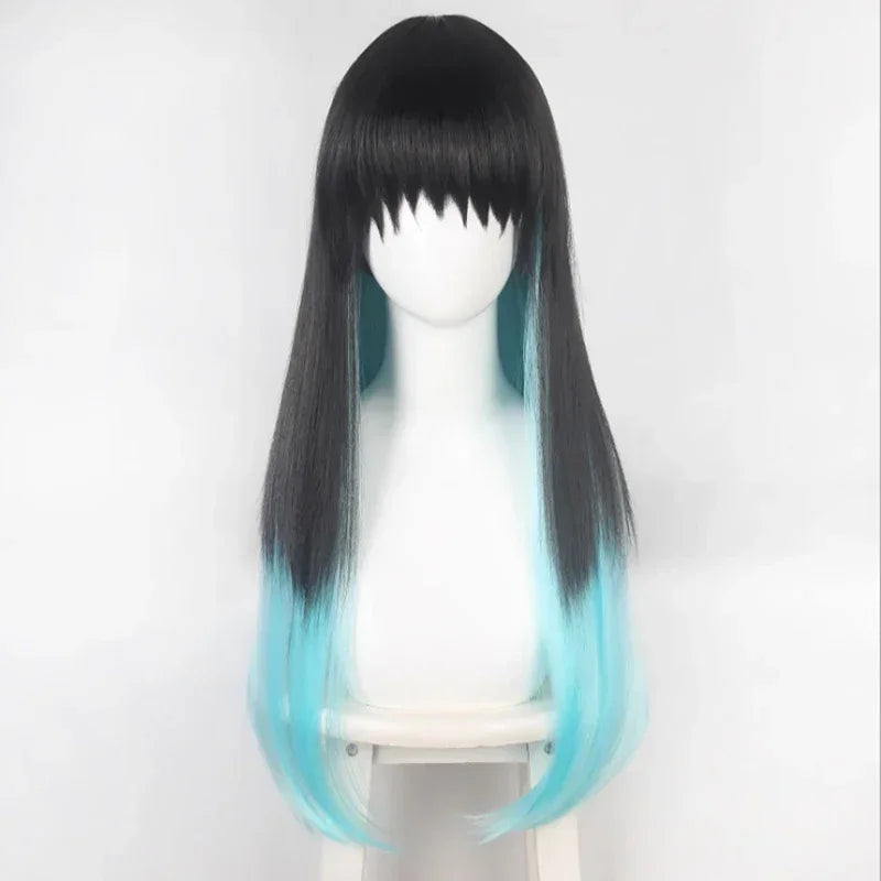 Demon Slayer Kisatsutai Uniform Cosplay Costume & Wig Set – Anime Halloween Party Outfit for Convention & Roleplay Wear