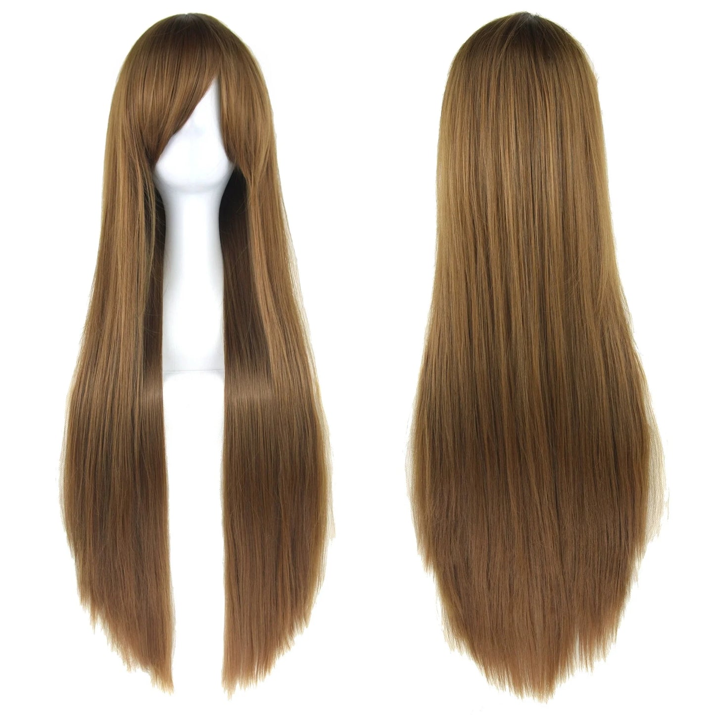 80cm Long Straight Multicolor Heat-Resistant Synthetic Cosplay Wig – Anime Halloween Party Costume Hairpiece
