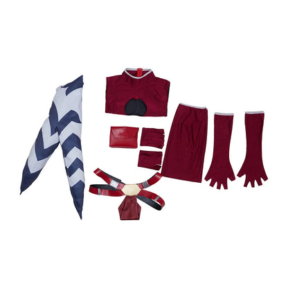 Ahsoka Red Cosplay Costume with Hat for Adult Women, Plus Size