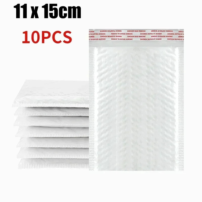 Sobres de burbujas blancos – Sobres de envío acolchados impermeables con autocierre, bolsas de embalaje de burbujas gruesas para envíos seguros (11/15/23 cm)
