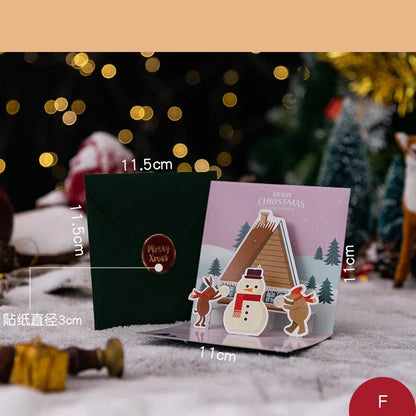 3D Folding Christmas Greeting Card – Merry Christmas & Happy New Year Gift Card for Xmas Party, Navidad & Holiday Decor