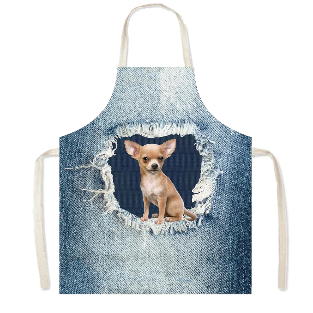 Funny Cowboy Cat & Dog Apron – Cute Pinafore Cooking & Kitchen Apron for Women, Chef, Waiter & Household Cleaning