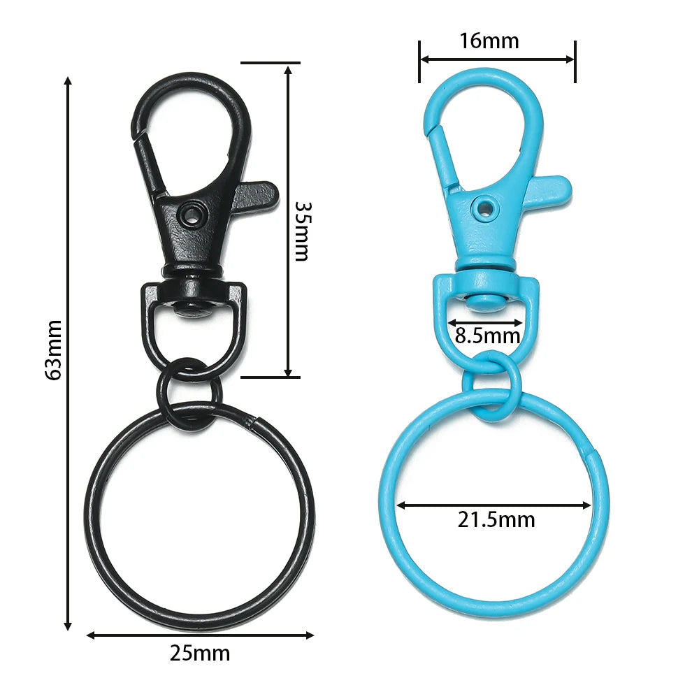 5–10 Piece Multicolor Keyring Lobster Clasp Hooks with Adjustable Buckles – DIY Keychain, Bag Charm, Doll & Jewelry Making Accessories