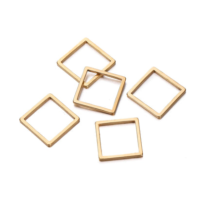 10 breloques géométriques creuses en acier inoxydable pour bijoux – Connecteurs de pendentif pour boucles d'oreilles, colliers et fabrication de bijoux