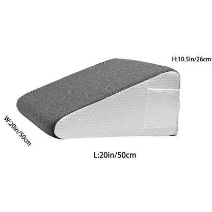 Oreiller cale de lit – Oreiller de soutien triangulaire en mousse à mémoire de forme, coussin de positionnement corporel ergonomique pour l'élévation des jambes, le confort de sommeil, le soulagement du ronflement et la relaxation dans la chambre