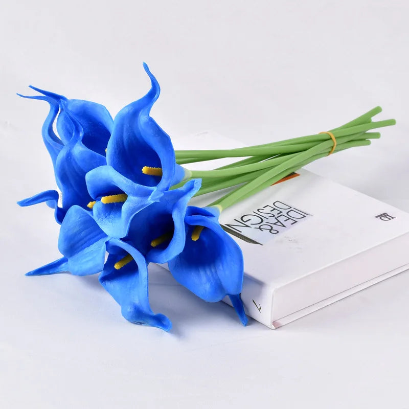 5/10/15/20pcs Real Touch Calla Lily Artificial Flowers – Realistic Faux Calla Lily Bouquet for Wedding Bridal Arrangements, Home Décor & Floral Decoration