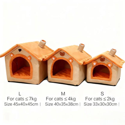 Casa Cama para Perros para Todas las Estaciones, Cama para Mascotas Desmontable y Lavable para Perros Pequeños y Gatos, Casa Cálida de Invierno para Cachorros, Caseta para Teddy