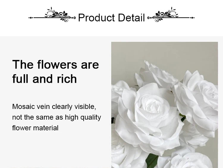 Ramo de rosas de diamantes de 9 cabezas – Rosas artificiales sintéticas con detalles de diamantes brillantes, arreglo floral realista para boda, decoración del hogar, sala de estar y regalo