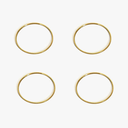 Anillo de Acero Inoxidable 316L Chapado en Oro PVD de 18K Ultrafino – Banda Apilable Minimalista de 0.5mm Resistente al Deslustre para Mujer