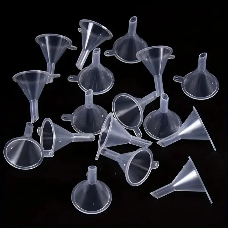 Lot de Mini Entonnoirs 5/10/20/30 pièces – Petits Entonnoirs de Transfert en Plastique pour Parfum, Huiles Essentielles, Épices, Poudre, Art du Sable, Bouteilles de Laboratoire & Projets de Bricolage
