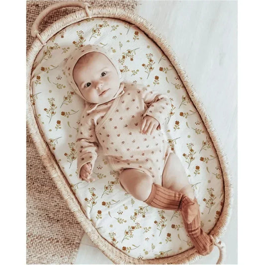 Sábana de cuna de algodón muselina suave y transpirable para bebé – Sábana ajustable universal para cunas de recién nacidos, moisés y camas infantiles