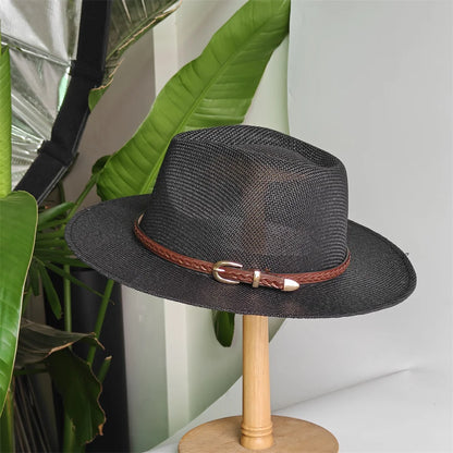 Unisex Panama Straw Hat – British Style Foldable Sun Hat for Men & Women, Beach Hat with Sun Protection for Summer