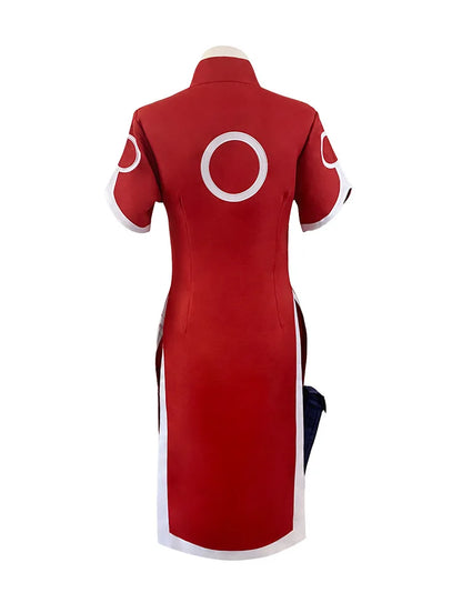 Naruto Haruno Sakura Cosplay Costume – Qipao Cheongsam Ninja Dress for Women & Girls