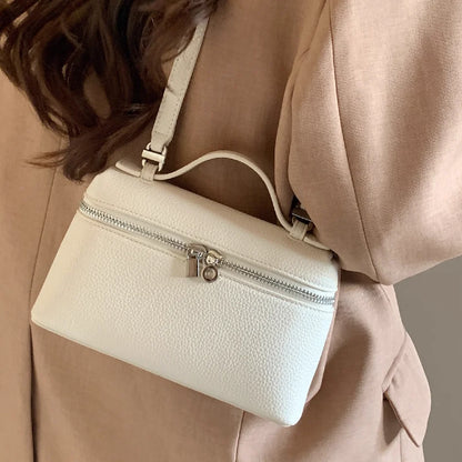 Sac à bandoulière en cuir grain de litchi de qualité supérieure pour femmes – Sac à main bento minimaliste tendance, Mini sac à bandoulière exquis avec poignée supérieure pour une tenue quotidienne élégante, des sorties décontractées et un style chic