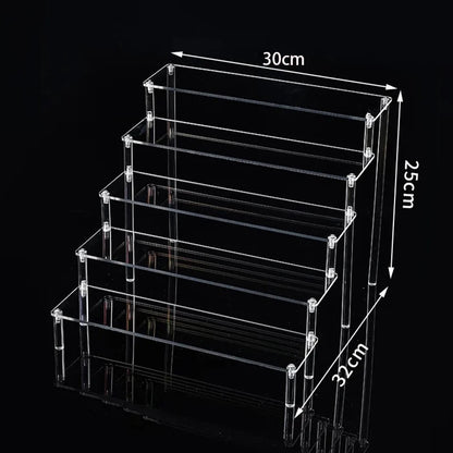 Support d'affichage en acrylique – Présentoir organisateur transparent à 1-5 niveaux pour parfums, poupées, figurines et objets de collection