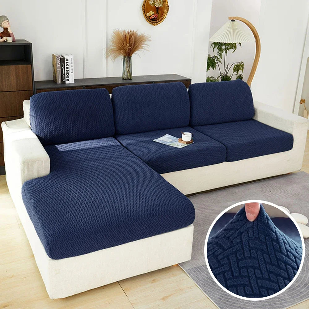 Stretch Jacquard Sofa Seat Cushion Cover – Washable Furniture Protector for Sectional & Loveseat Sofas