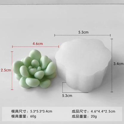 Molde de Silicona para Velas de Aromaterapia con Diseño de Cactus DIY – Molde de Plantas Suculentas para Velas Hechas a Mano de Cera de Soja, Manualidades de Resina, Adornos de Yeso y Proyectos DIY de Decoración del Hogar