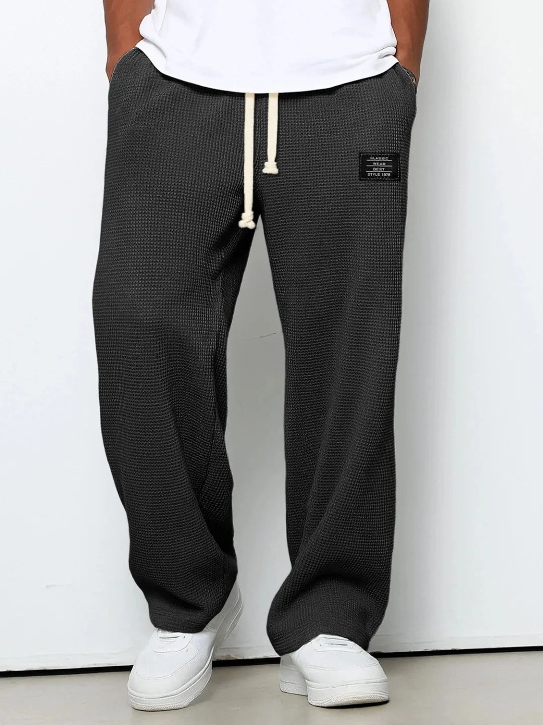 Men's 2026 Casual Straight-Leg Sweatpants – Wide-Leg Elastic Waist Sportswear Trousers for Spring & Autumn, Relaxed Everyday Pants