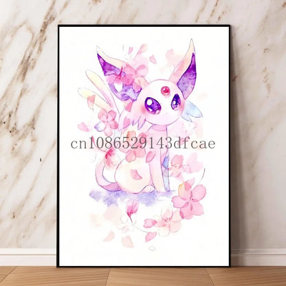 Pokémon Pikachu Canvas Wall Art – Cartoon Poster for Modern Home Living Room Decor