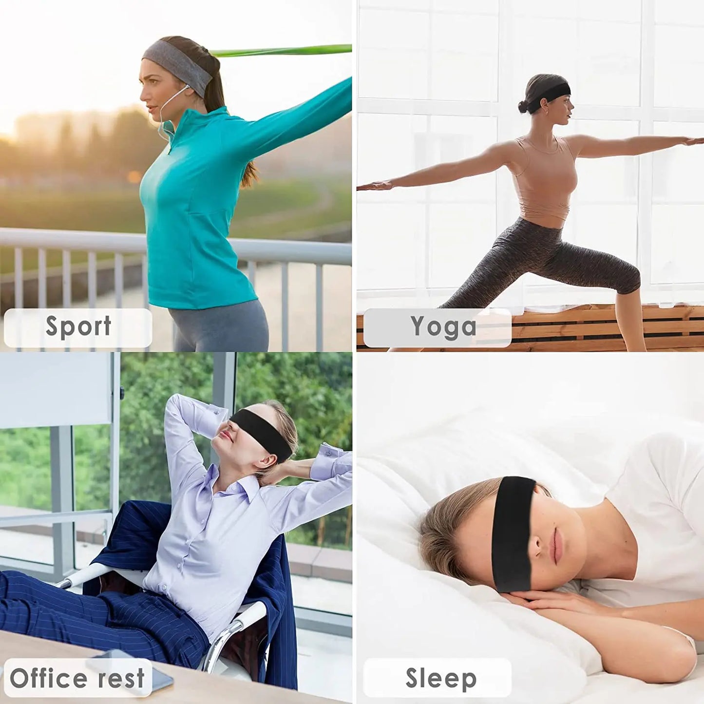 2 Diademas deportivas para yoga – Bandas elásticas absorbentes del sudor para el pelo de hombres y mujeres | Accesorios para el pelo para entrenamientos de fitness y gimnasio