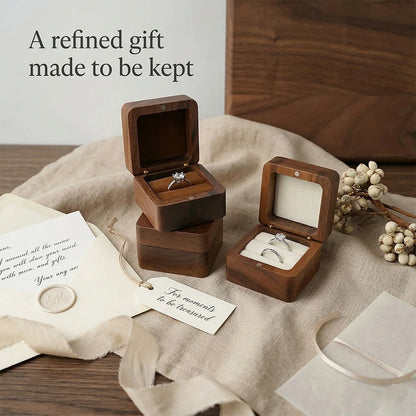 Personalized Wooden Jewelry Box with Custom Engraving for Rings, Earrings, Bracelets, Wedding Proposals & Gift Packaging
