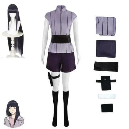 Hinata Hyuga Cosplay Costume – Anime Ninja Outfit (Halloween Party Performance Set)