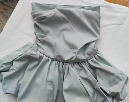 Women's Strapless Tube Top – Solid Color Pleated Sleeveless Camisole for Summer Casual Fashion