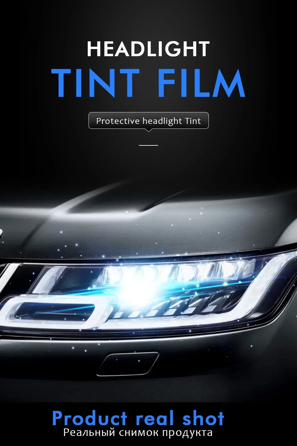40cm Smoke Black PVC Headlight & Taillight Tint Film – Vinyl Wrap Sticker for Cars & Motorcycles