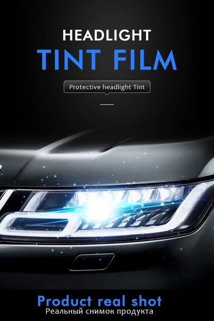 40cm Smoke Black PVC Headlight & Taillight Tint Film – Vinyl Wrap Sticker for Cars & Motorcycles
