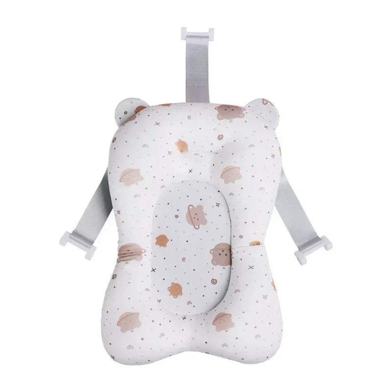 Tapete de soporte para bañera de bebé recién nacido – Cojín de baño plegable antideslizante para bebés, almohadilla de bañera de seguridad con diseño de dibujos animados para baby shower, soporte cómodo para lactancia y baño
