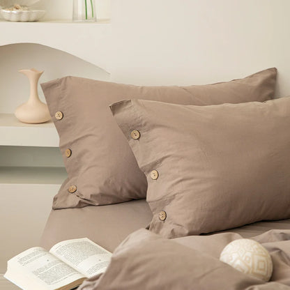 3-Piece 100% Cotton Bedding Set – Duvet Cover & Pillowcase Set for Queen & King Beds