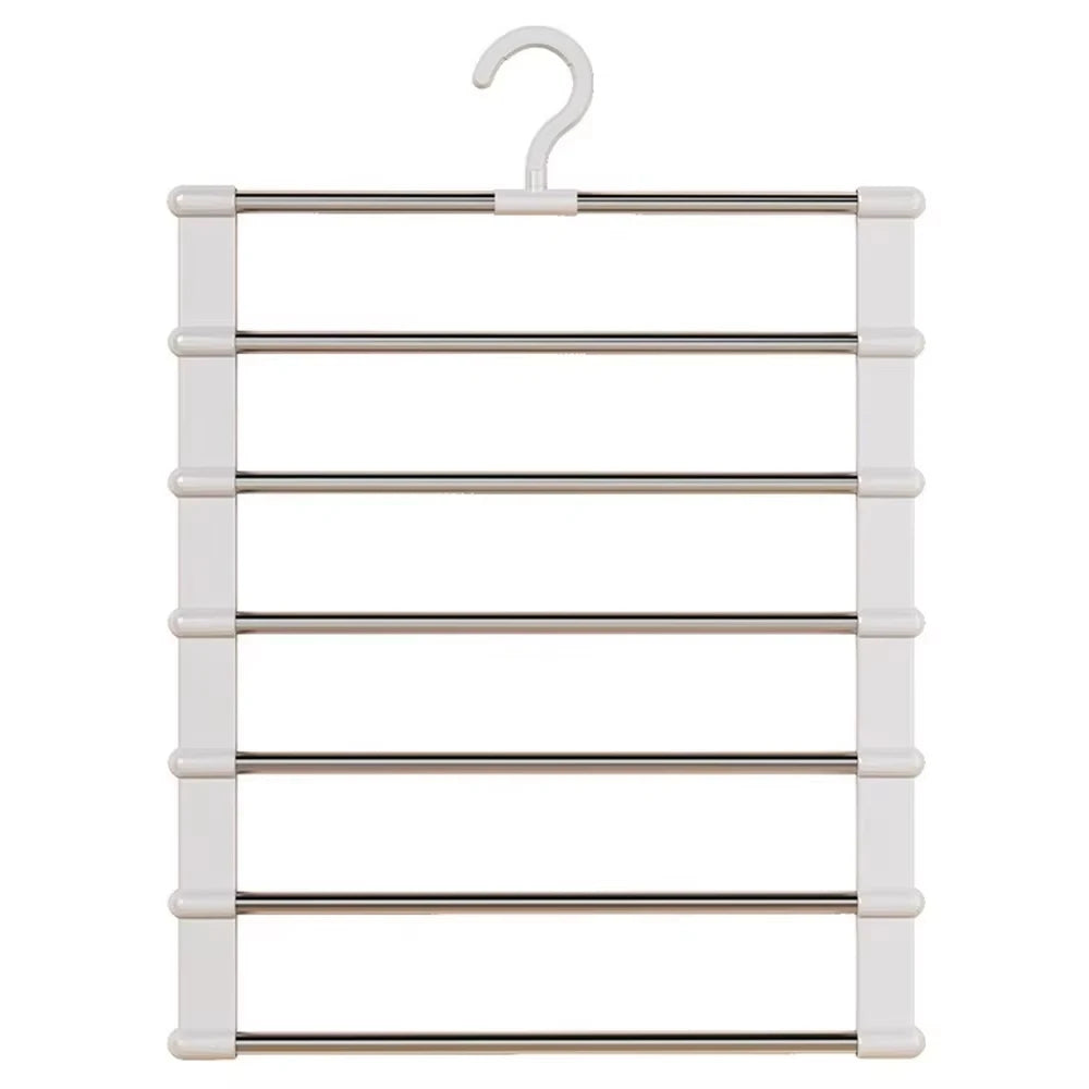 Cintre Multiple pour Pantalons – Organisateur de Placard Gain de Place avec Pinces Antidérapantes pour Pantalons, Jeans et Rangement de Vêtements