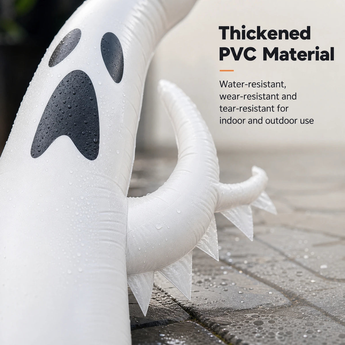 Large Inflatable Halloween Ghost Decoration – Standing PVC Ghost Yard Prop for Outdoor Lawn, Garden, Halloween Parties & Spooky Displays