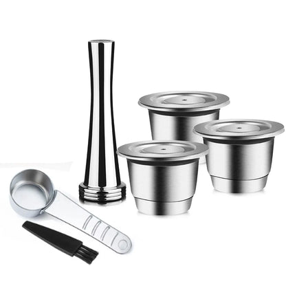Capsules de café Nespresso réutilisables – Dosettes filtrantes à espresso en acier inoxydable, capsules de café Crema rechargeables avec design amélioré pour machine à café domestique